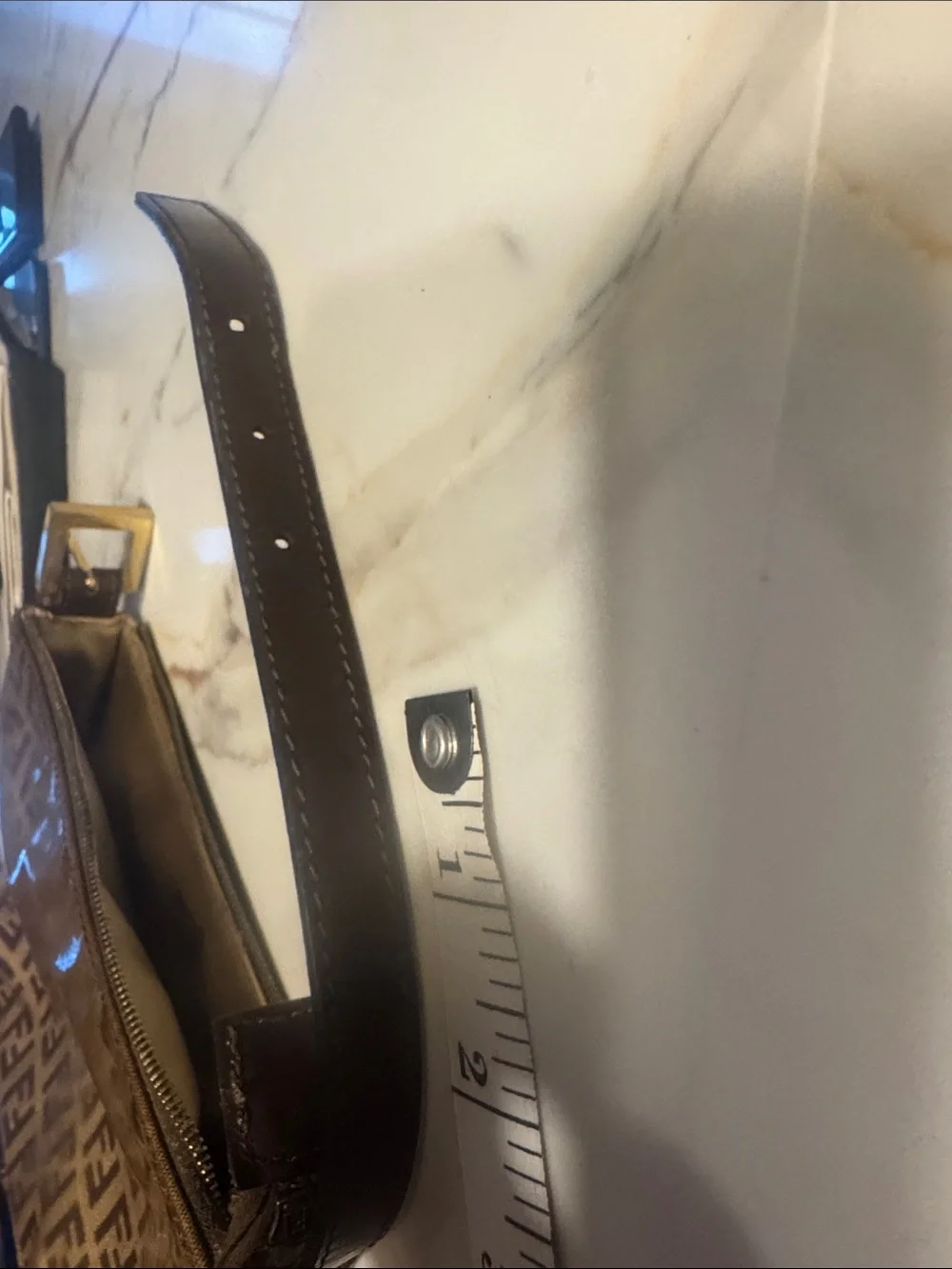 Fendi Brown Monogram  Bag with Beige leather interior